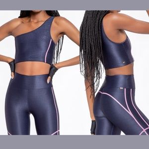 NWT Live! Clothing [ Medium ] One Shoulder‎ Waist Line Neo Sports Bra Top